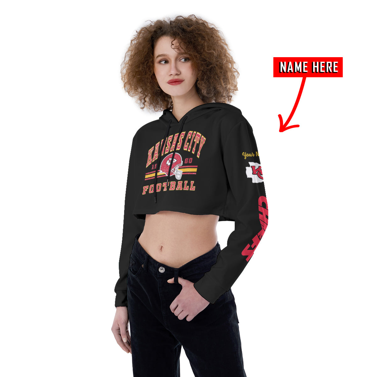 Kansas City Chiefs Personalized Combo Croptop Hoodie And Leggings BG349