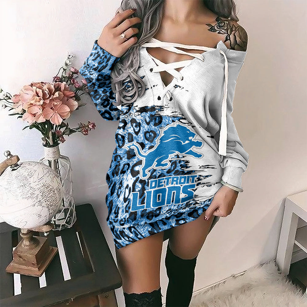 Detroit Lions Lace-Up Sweatshirt BGLU030