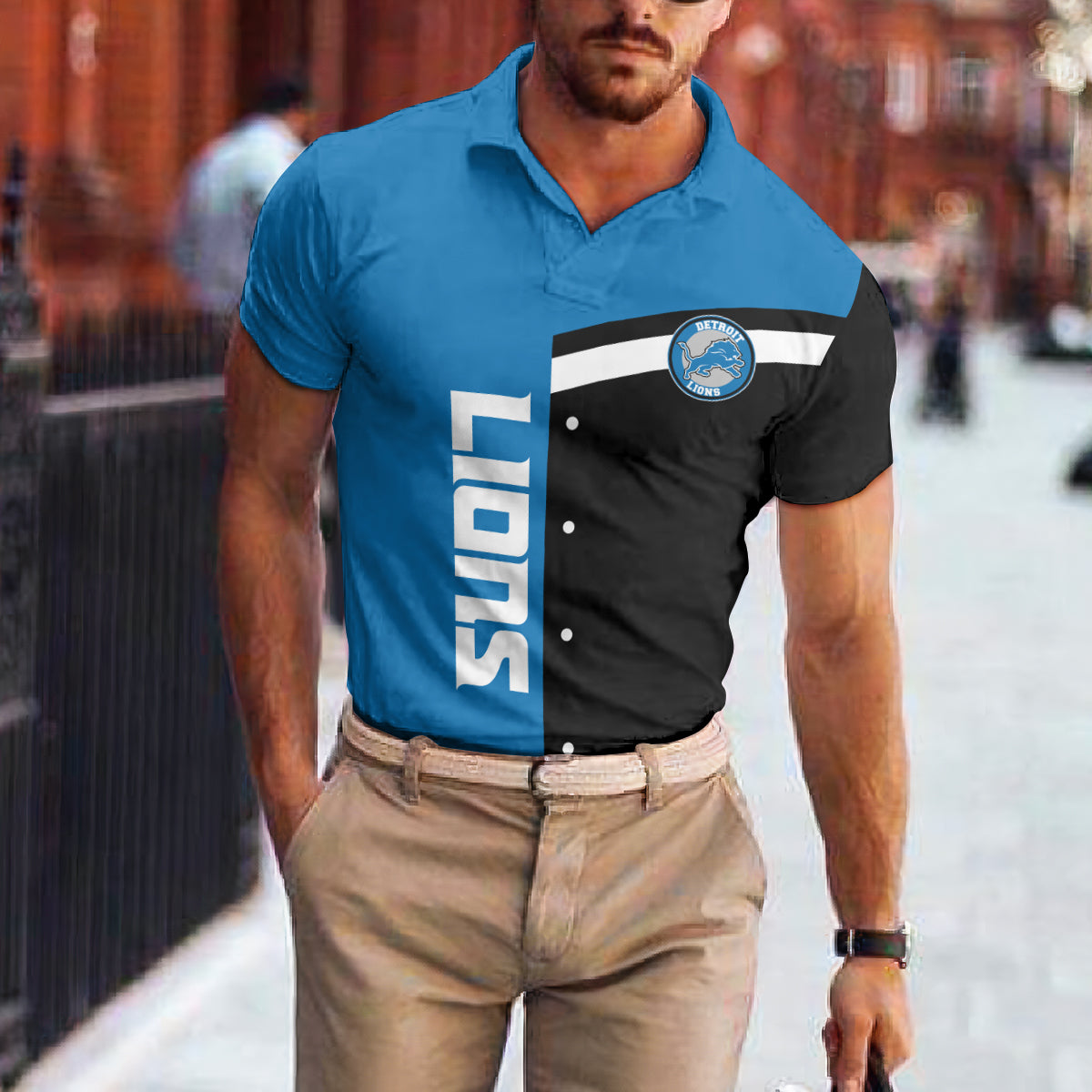 Detroit Lions Polo T-shirt BGPLS105