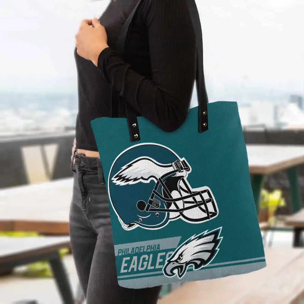 Philadelphia Eagles Personalized PU Shopping Fashion Tote Bag BG06