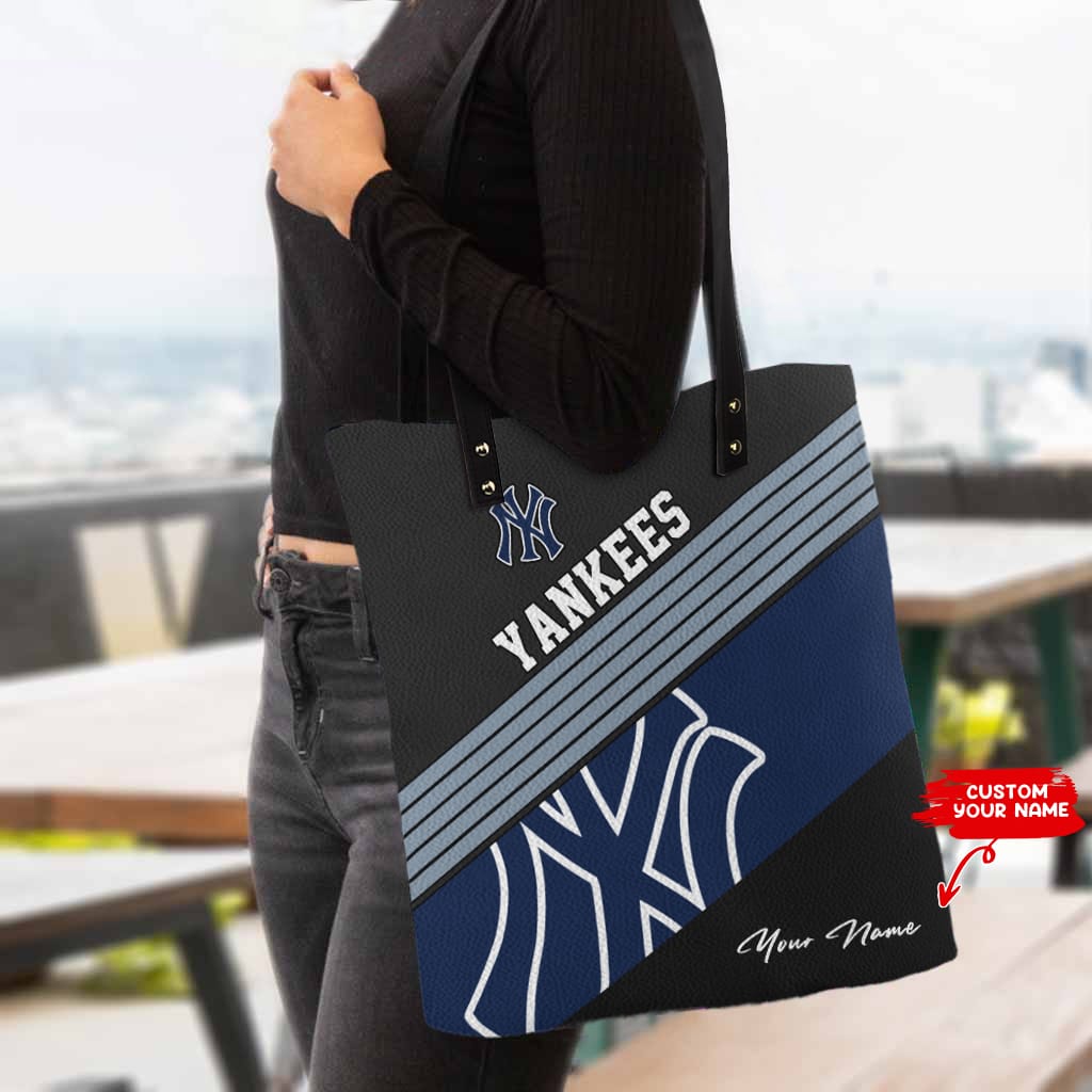 New York Yankees Personalized PU Shopping Fashion Tote Bag BG07