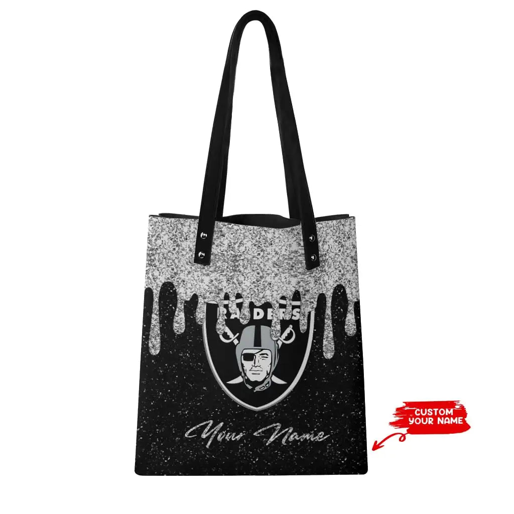 Las Vegas Raiders Personalized PU Shopping Fashion Tote Bag BG24