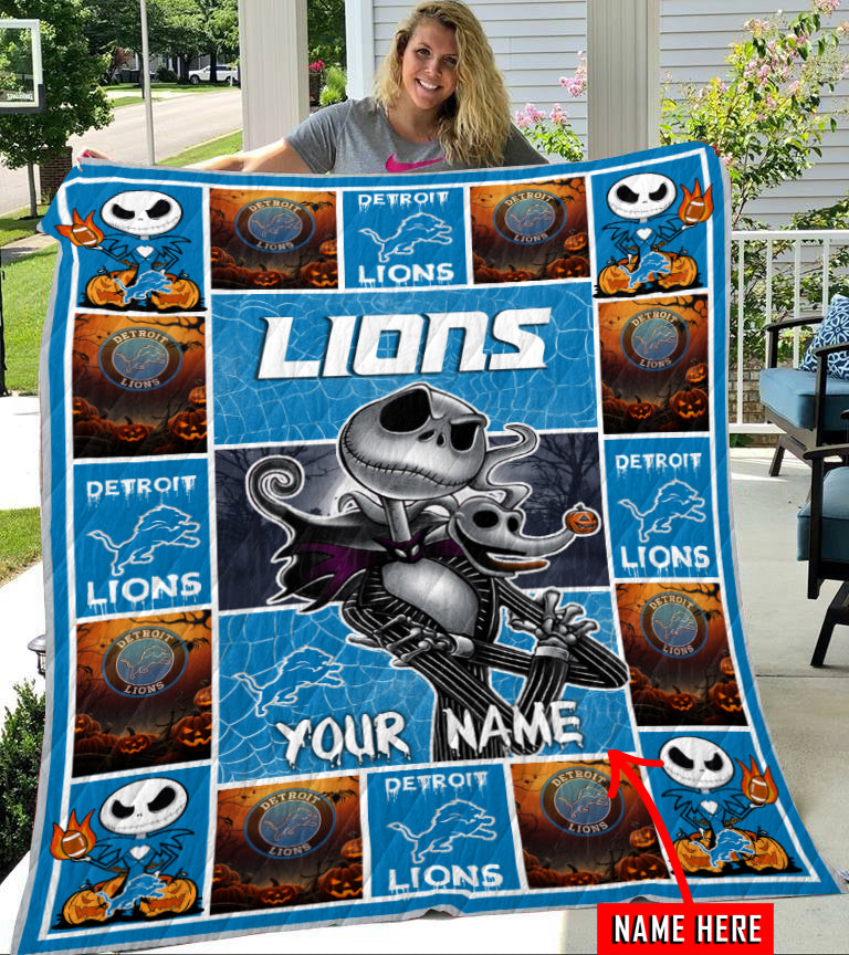 Detroit Lions Personalized Premium Quilt BGQUILT117