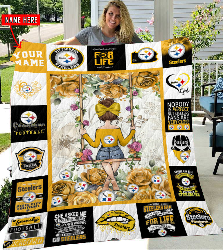 Pittsburgh Steelers Personalized Premium Quilt BGQUILT126