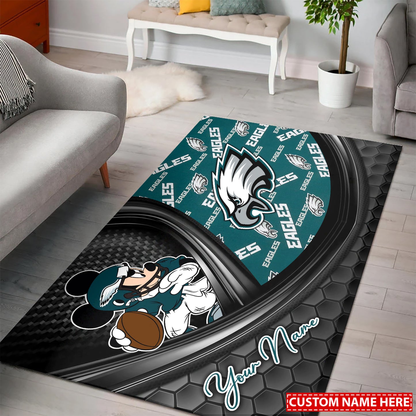 Philadelphia Eagles Personalized Rectangle Rug 93