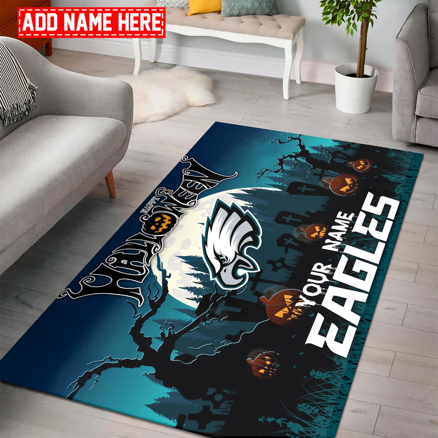Philadelphia Eagles Personalized Rectangle Rug BGRERUG109