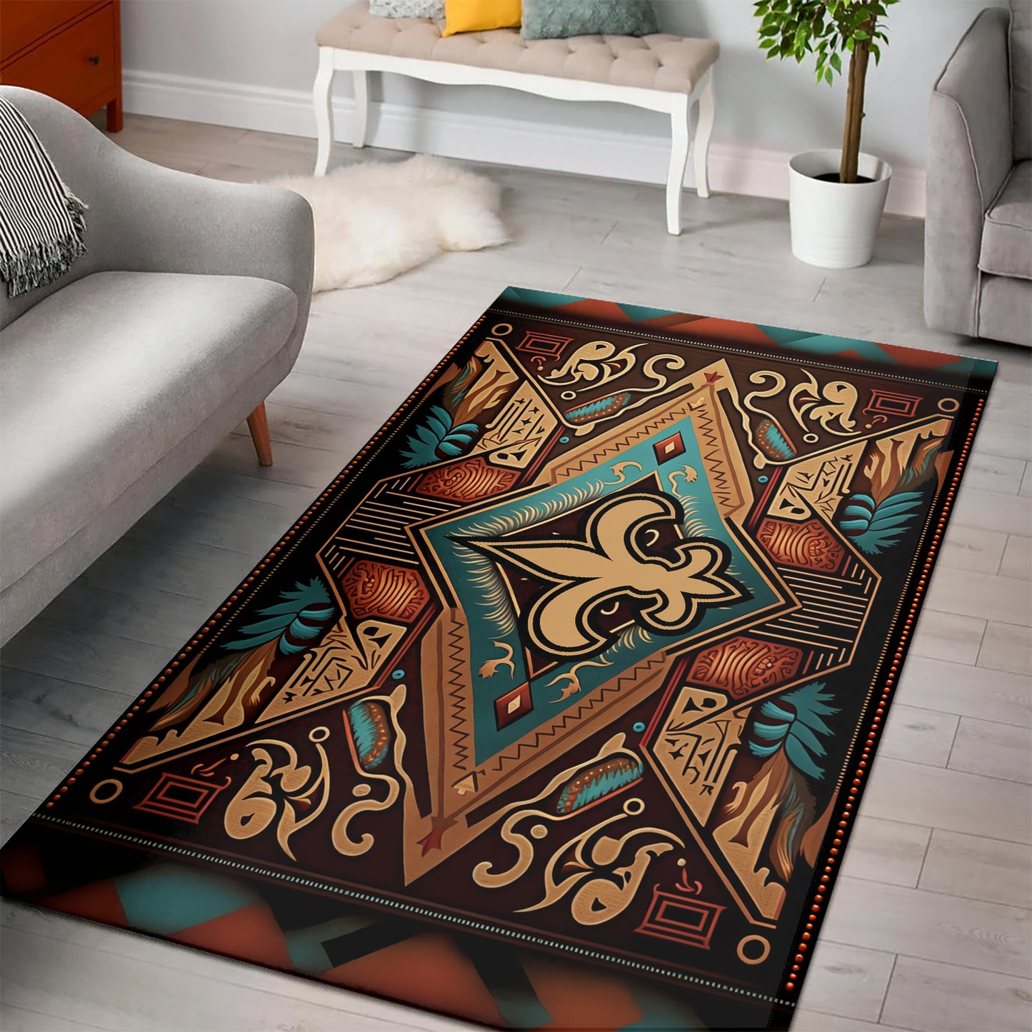 New Orleans Saints Rectangle Rug BGRERUG157