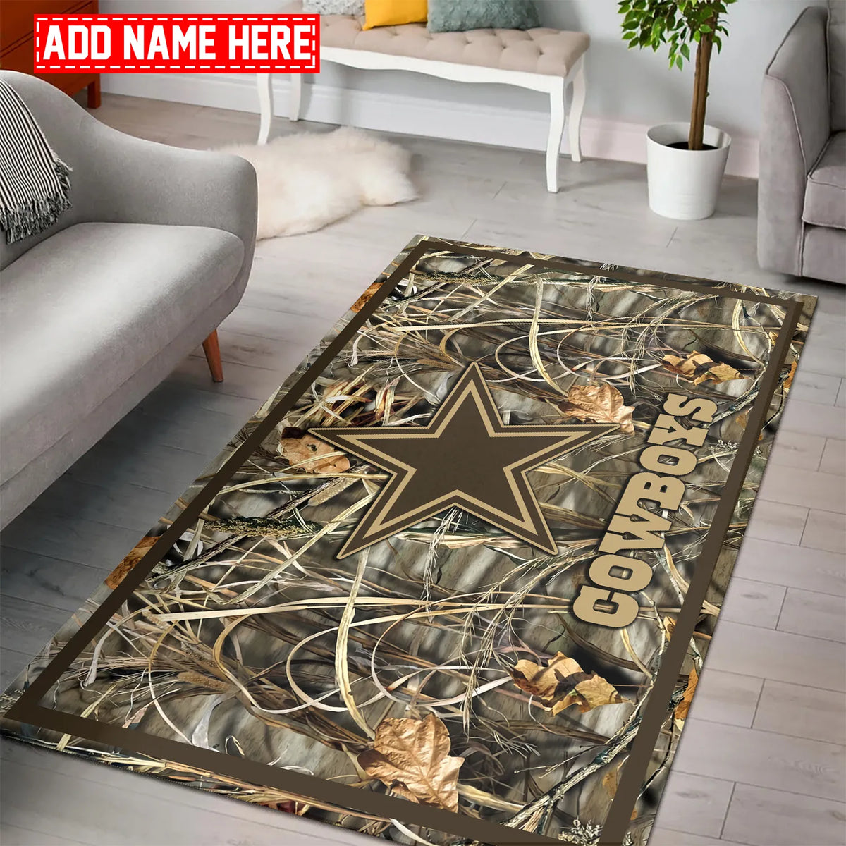 Dallas Cowboys Personalized Rectangle Rug BGRERUG190