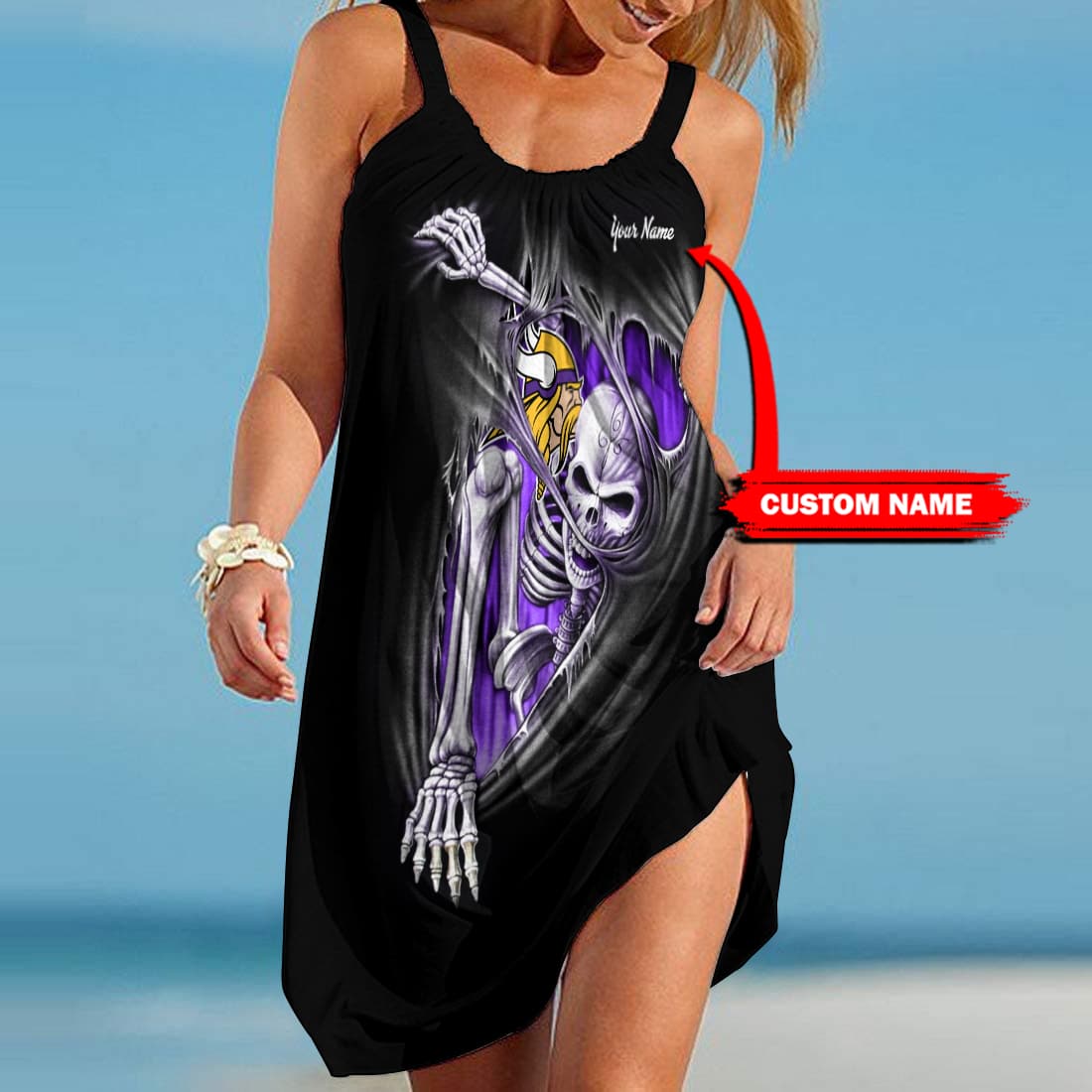 Minnesota Vikings Personalized Beach Dress BG393