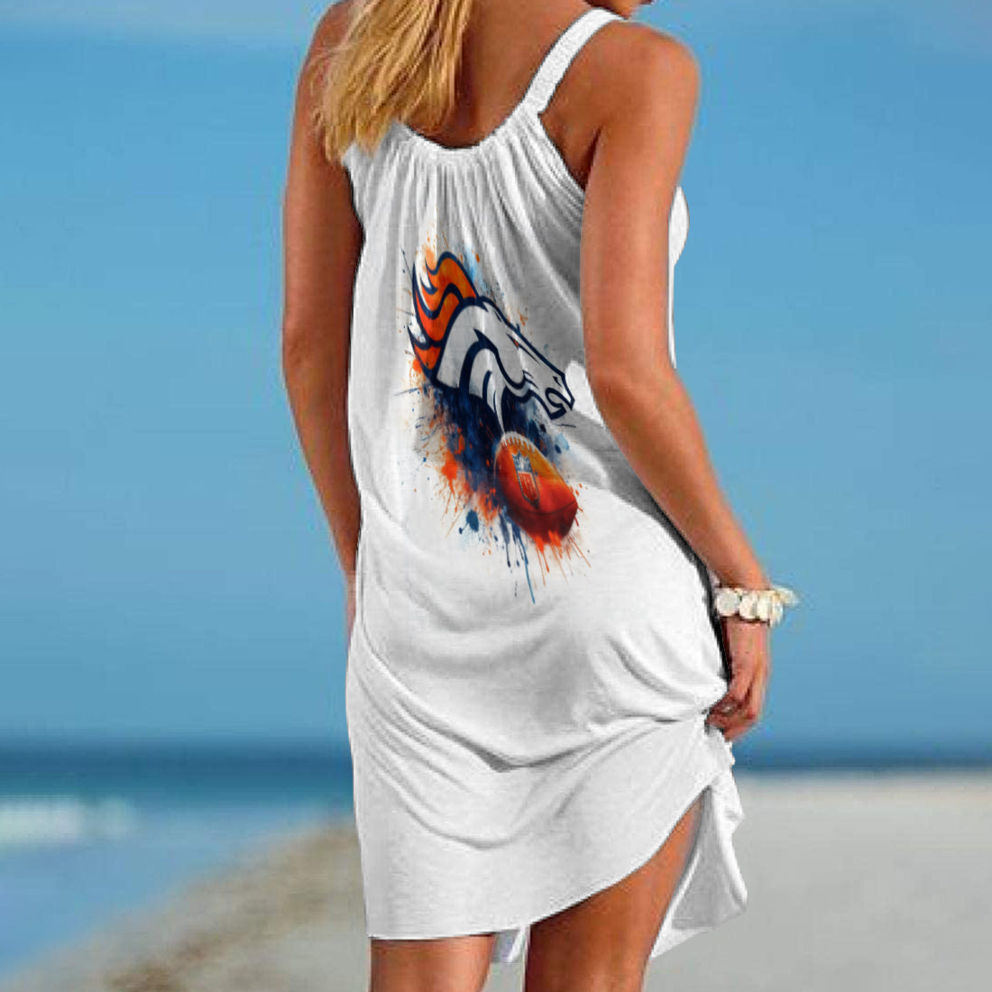 Denver Broncos Personalized Beach Dress BGSLLBD591