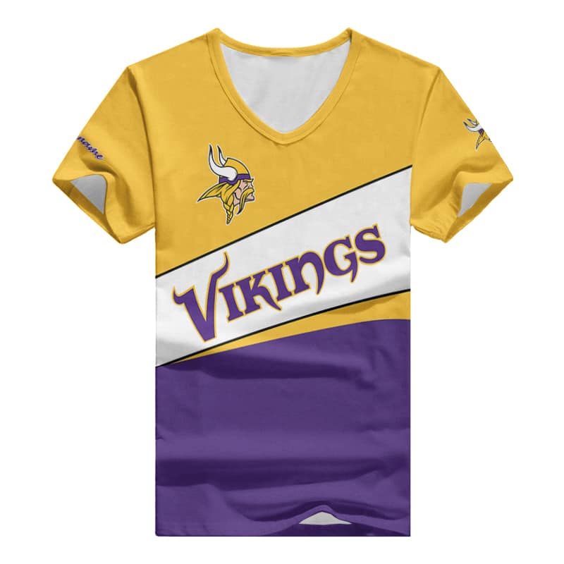Minnesota Vikings Personalized V-neck Women T-shirt BG833