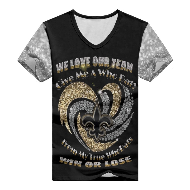 New Orleans Saints V-neck Women T-shirt BG925