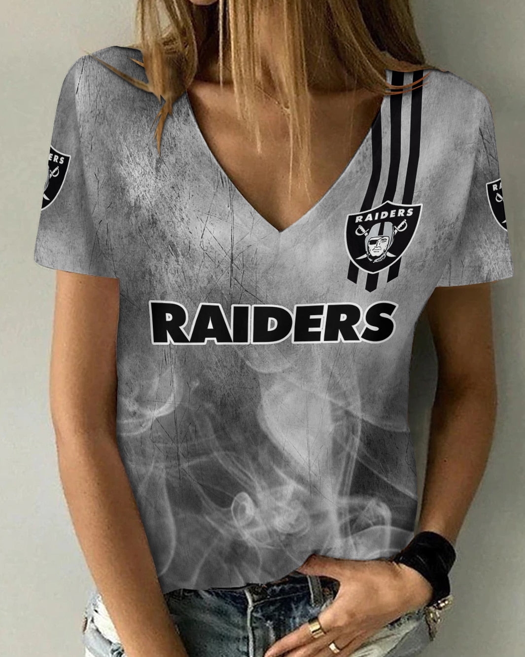 Las Vegas Raiders V-neck Women T-shirt BG955