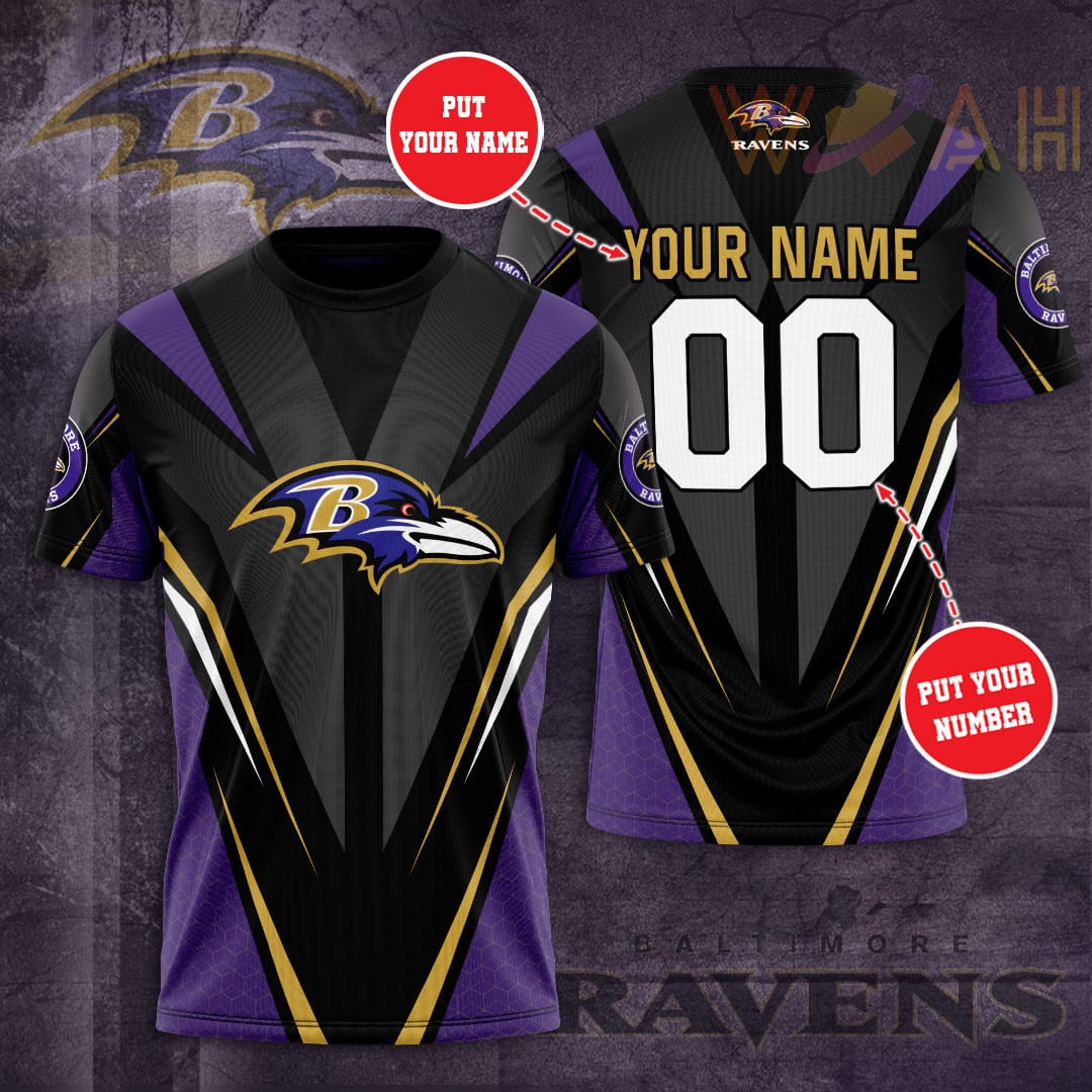 Baltimore Ravens Personalized 3D T-shirt BG348