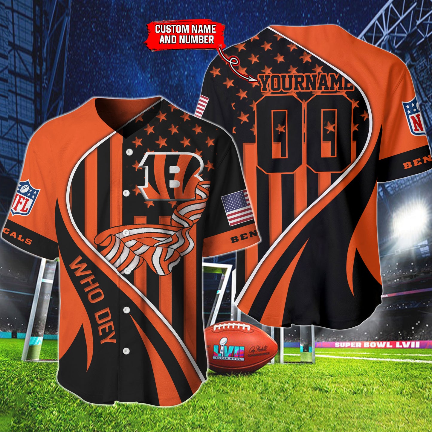 Cincinnati Bengals Personalized Baseball Jersey BG865