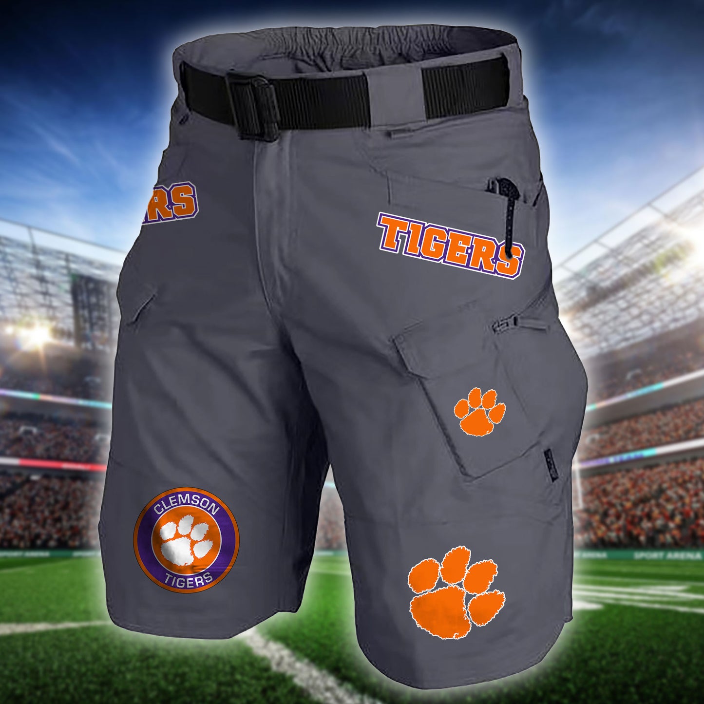 Clemson Tigers Limited Edition Front Pockets Men Shorts (Belt Not Included) AZBTFPMS000219