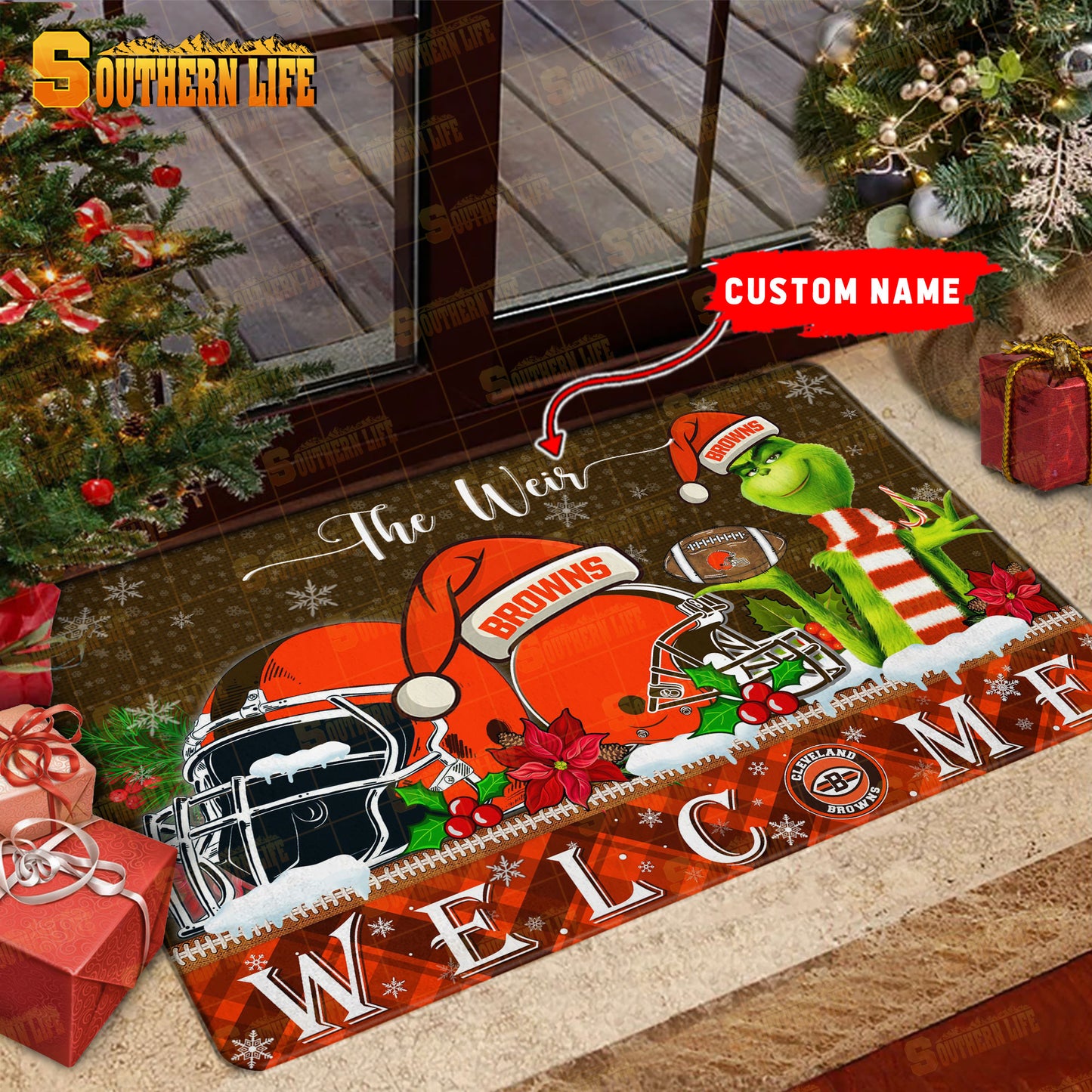 Cleveland Browns Christmas Personalized Doormat BGDMM545