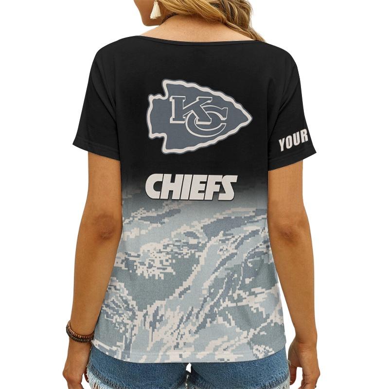 Kansas City Chiefs Personalized V-neck Women T-shirt AGCWTS629