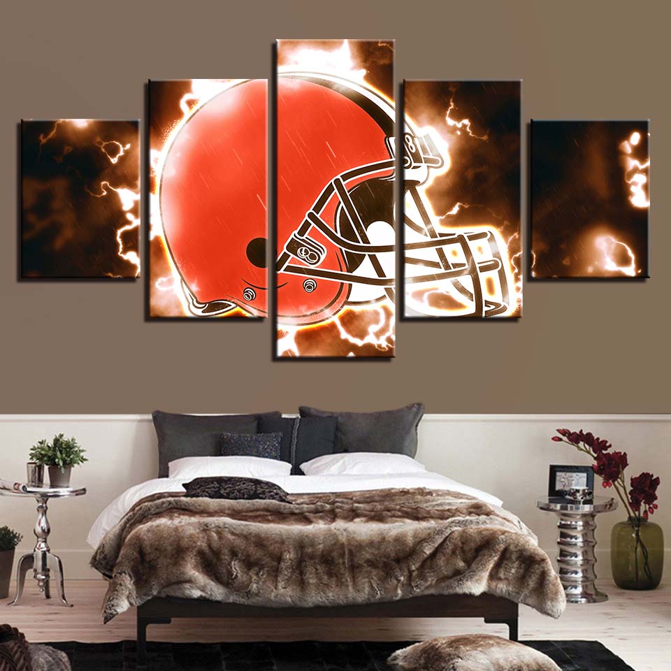 Cleveland Browns 5 Piece Canvas Wall Art With Frame HA44