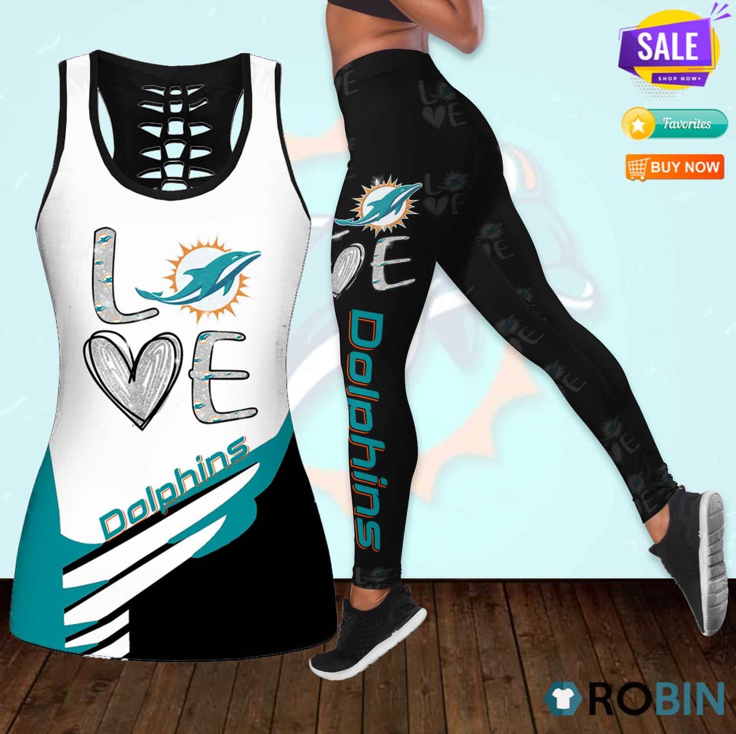 Miami Dolphins Leggings And Tank Top BG185
