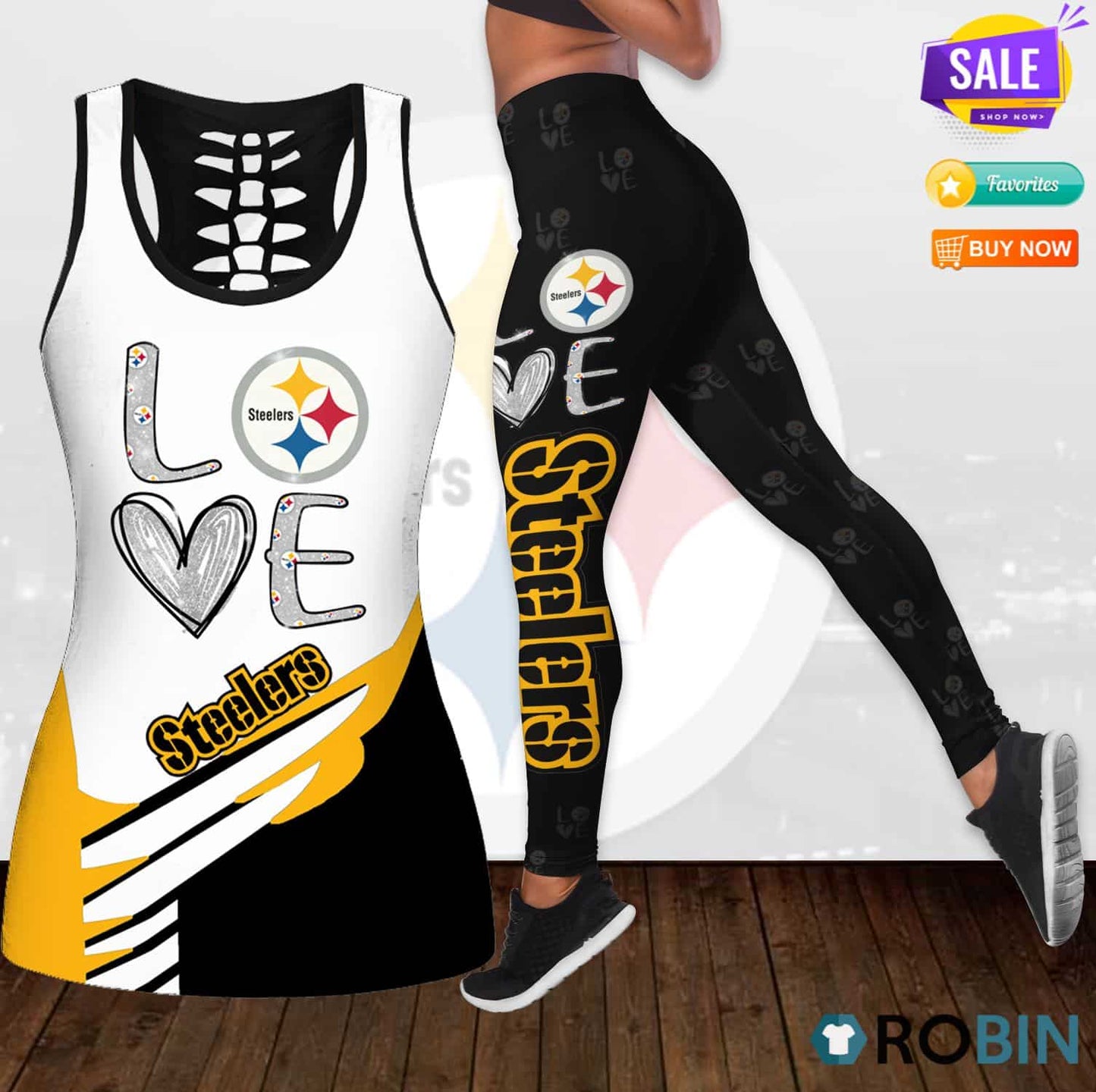 Pittsburgh Steelers Leggings And Tank Top BG192
