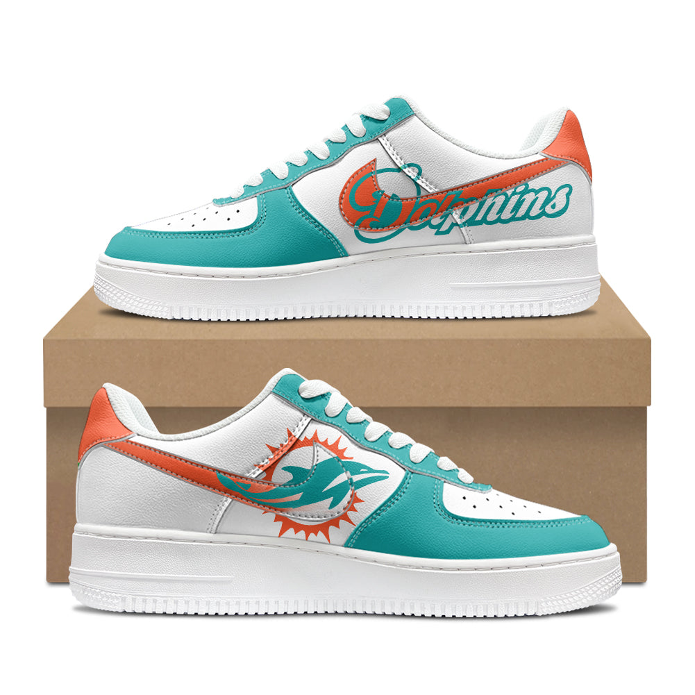 Miami Dolphins New Personalized AF1-1 Sneakers 2025 AZBTAF1N000050
