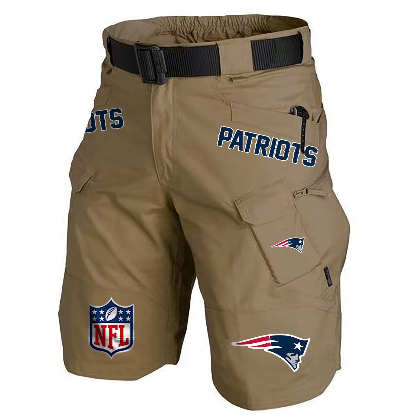 New England Patriots Limited Edition Front Pockets Men Shorts (Belt Not Included) AZBTFPMS000201
