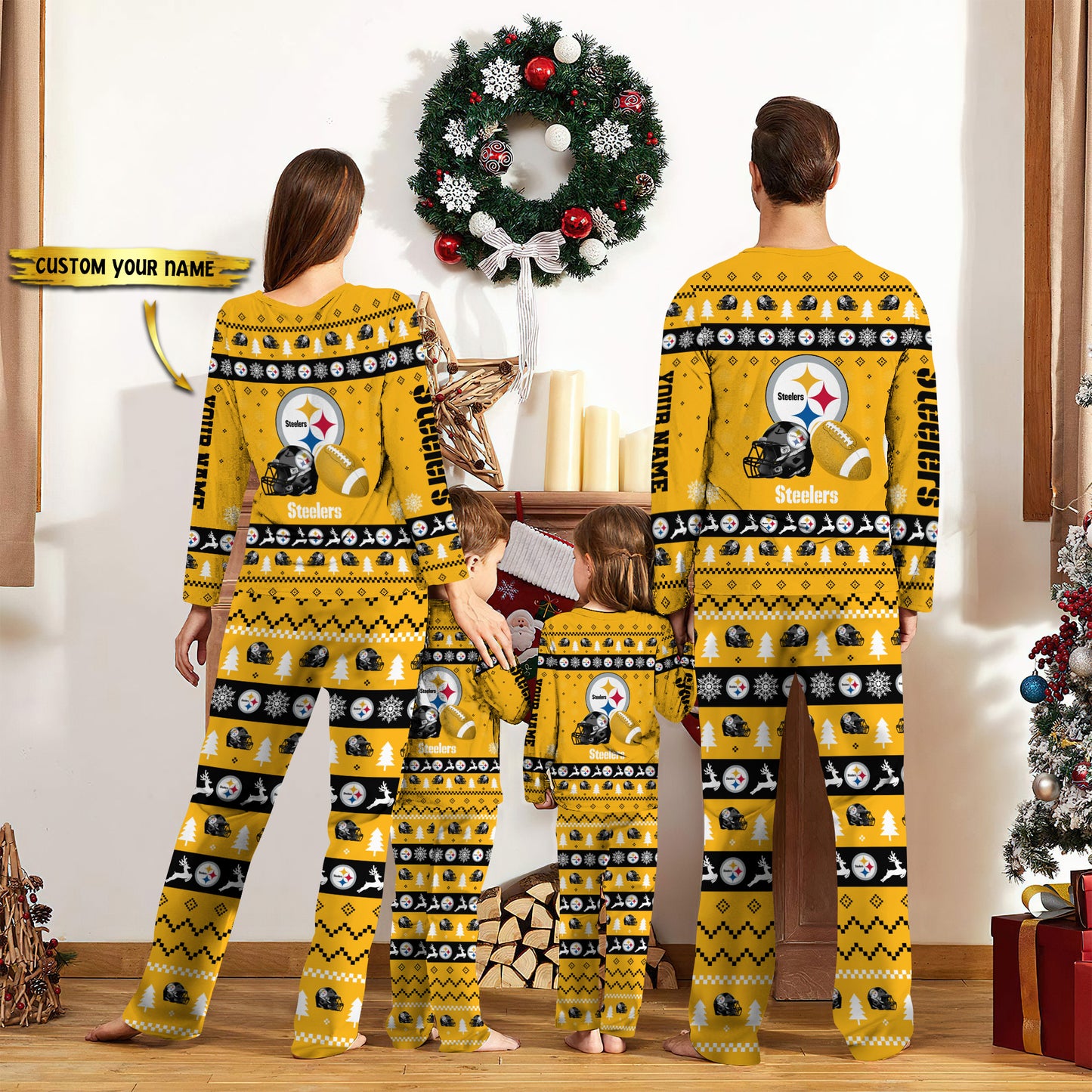 Pittsburgh Steelers Personalized Pajamas Set Christmas Gift For Family AZCPYZAM027