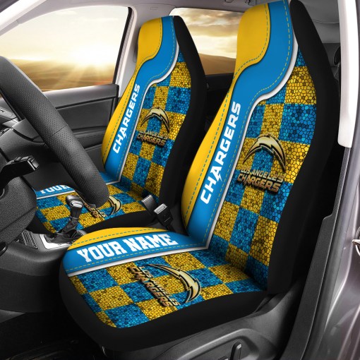 Los Angeles Chargers Personalized Car Seat Covers BGCSC651