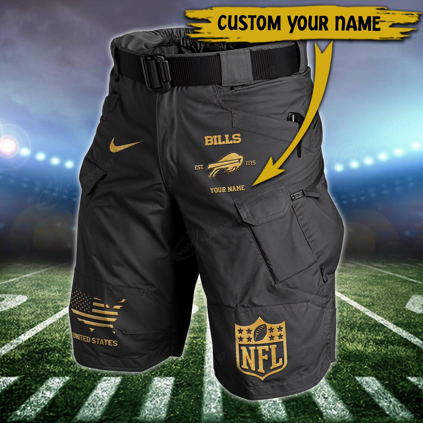 Buffalo Bills Limited Edition Front Pockets Men Shorts (Belt Not Included) AZBTFPMS000056