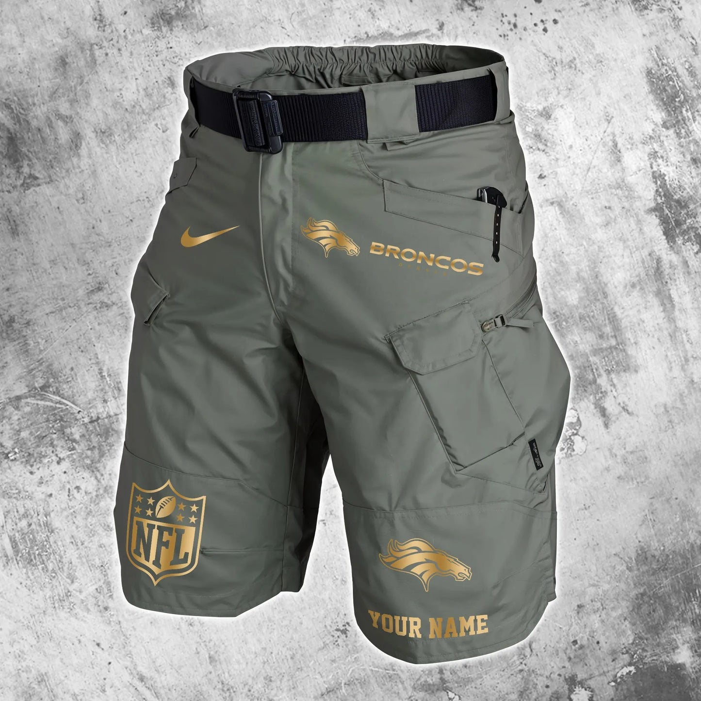 Denver Broncos Limited Edition Front Pockets Men Shorts (Belt Not Included) AZBTFPMS000006