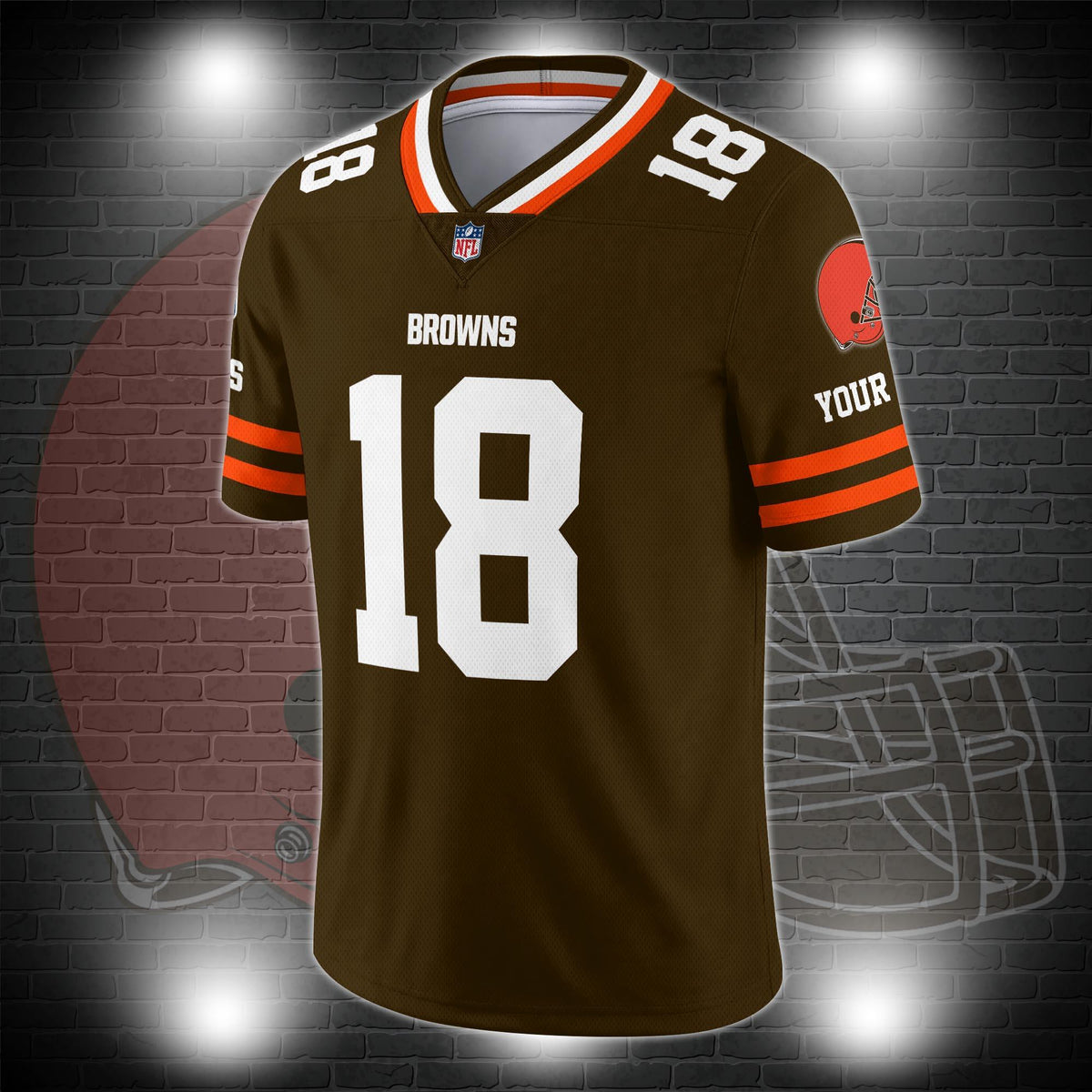 Cleveland Browns Personalized V-neck Football Jersey Sport Gifts For Fan AZCVFJ056
