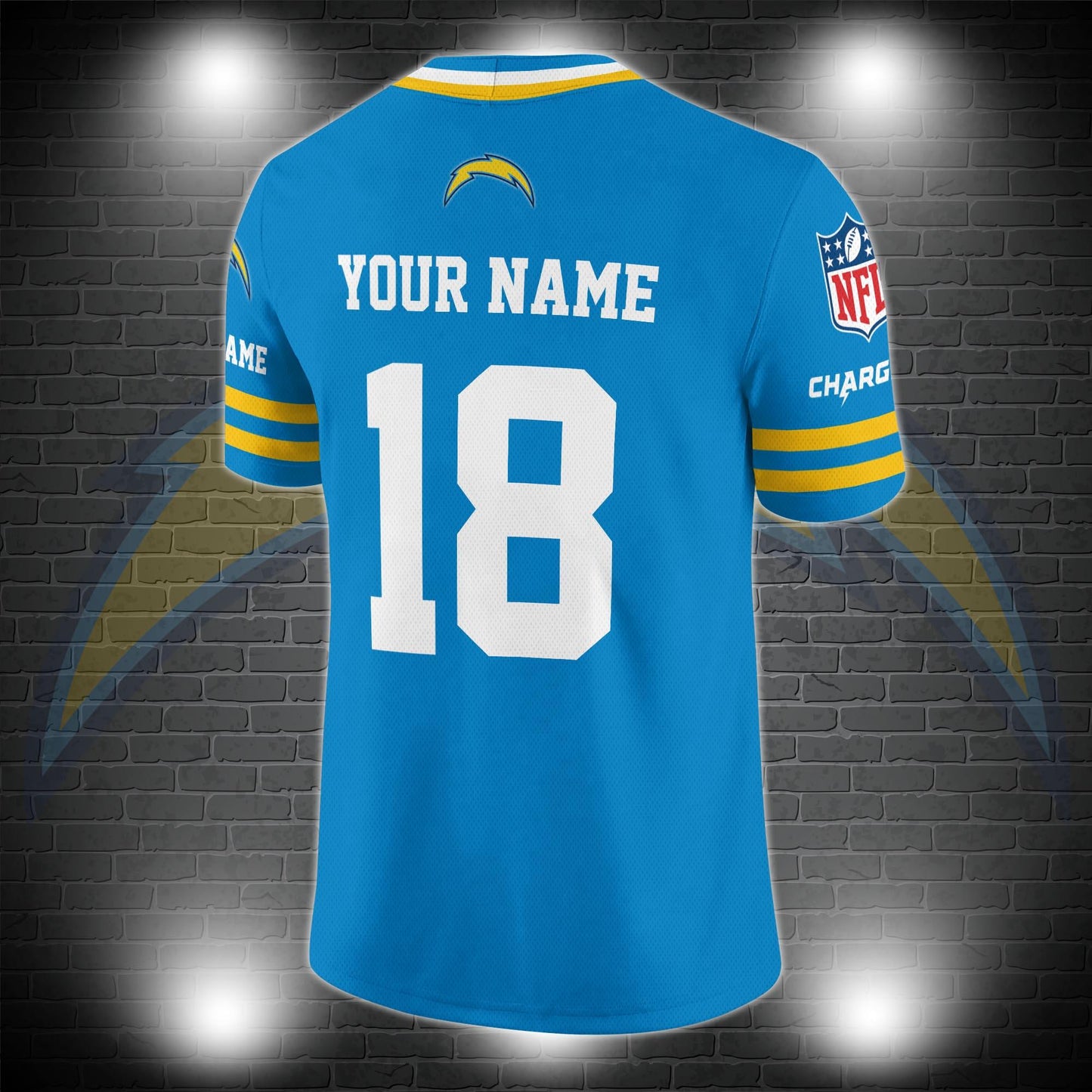 Los Angeles Chargers Personalized V-neck Football Jersey Sport Gifts For Fan AZCVFJ046