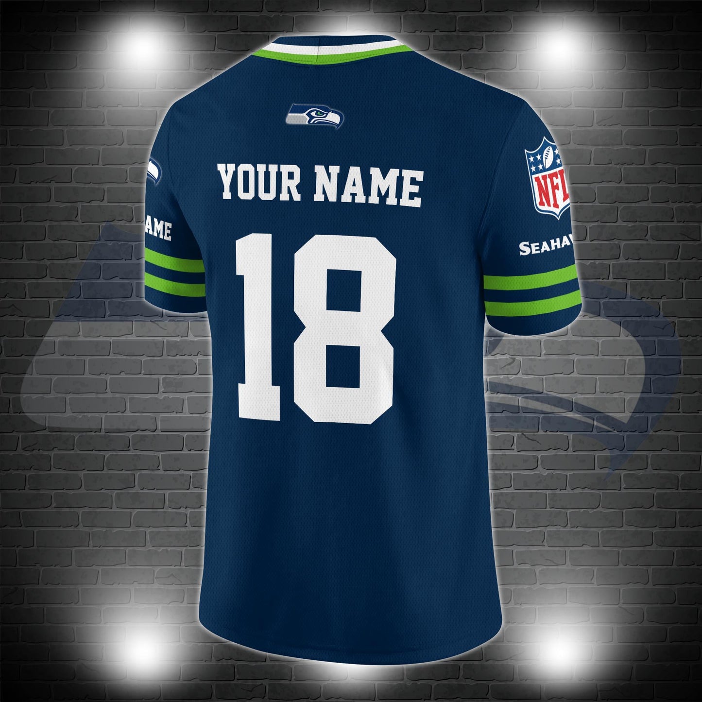 Seattle Seahawks Personalized V-neck Football Jersey Sport Gifts For Fan AZCVFJ035