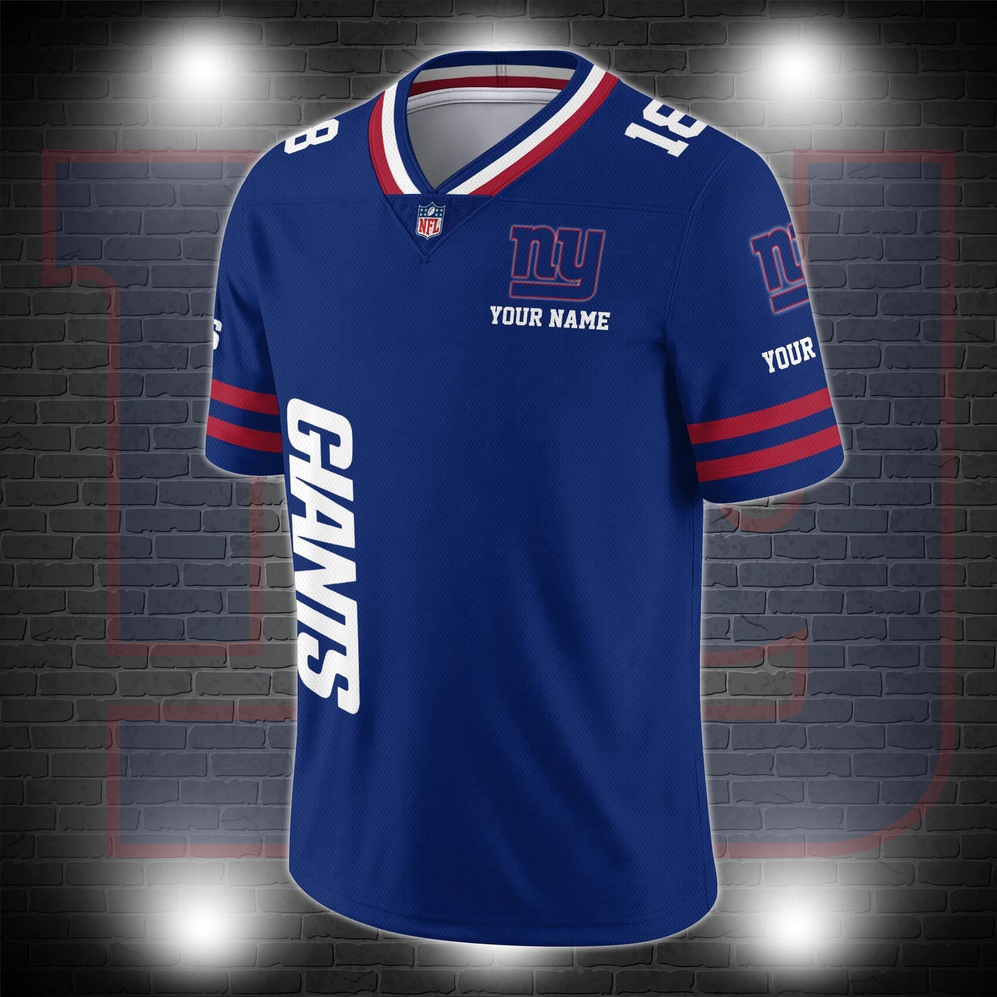New York Giants Personalized V-neck Football Jersey Sport Gifts For Fan AZCVFJ010