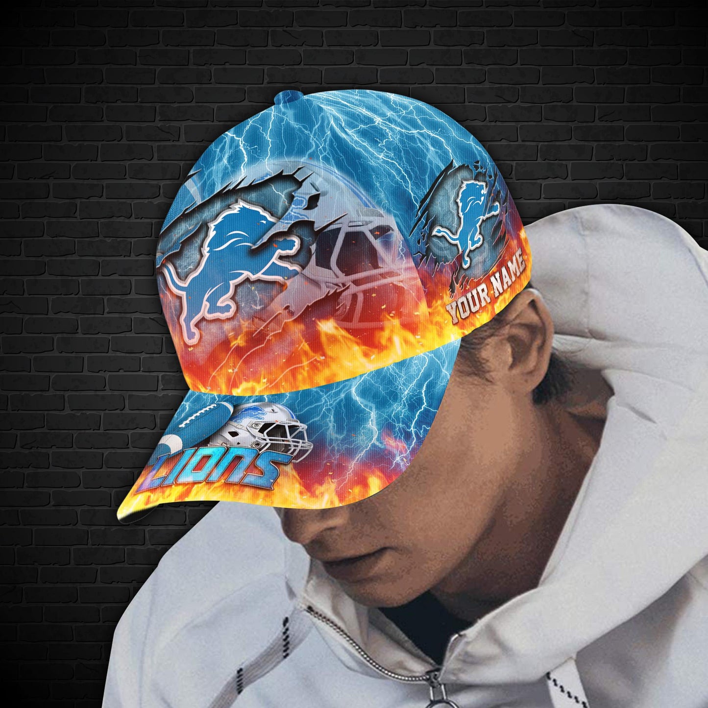 Detroit Lions Personalized Classic Cap BB846