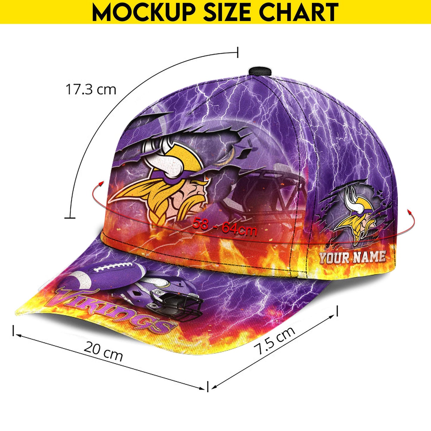 Minnesota Vikings Personalized Classic Cap BB838