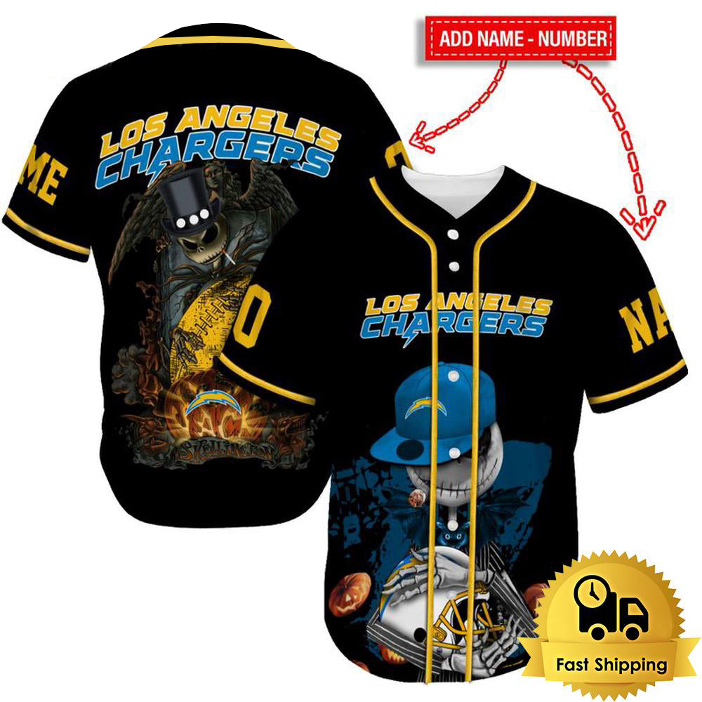 Los Angeles Chargers x Halloween Custom Baseball Jersey HA136