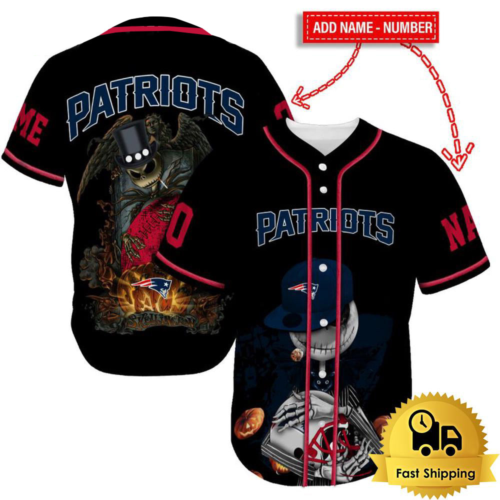 New England Patriots x Halloween Custom Baseball Jersey HA142