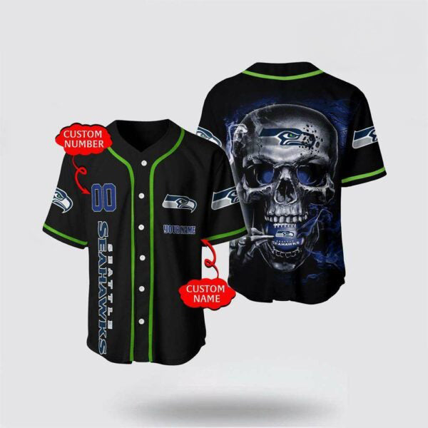 Seattle Seahawks x Halloween Custom Baseball Jersey HA185