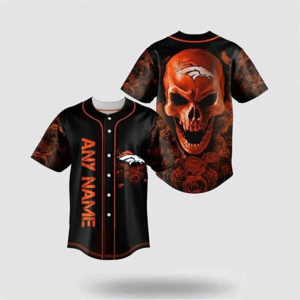 Denver Broncos Halloween x Custom Baseball Jersey HA193