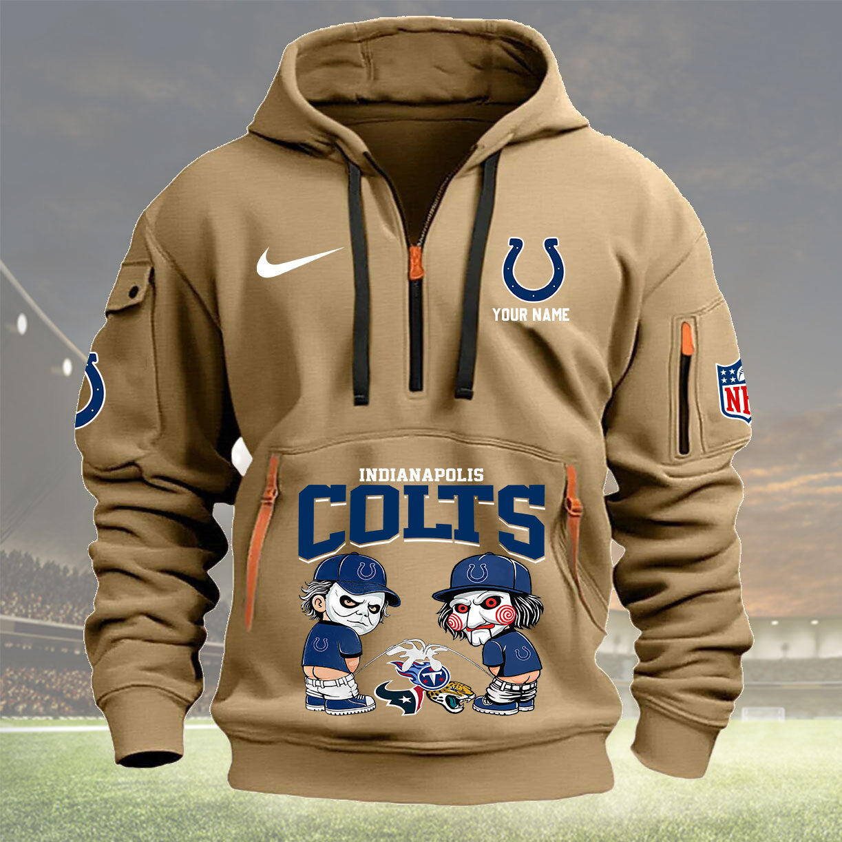 Indianapolis Colts Personalized Quarter Zip Hoodie New Collection AZBTQZH000288
