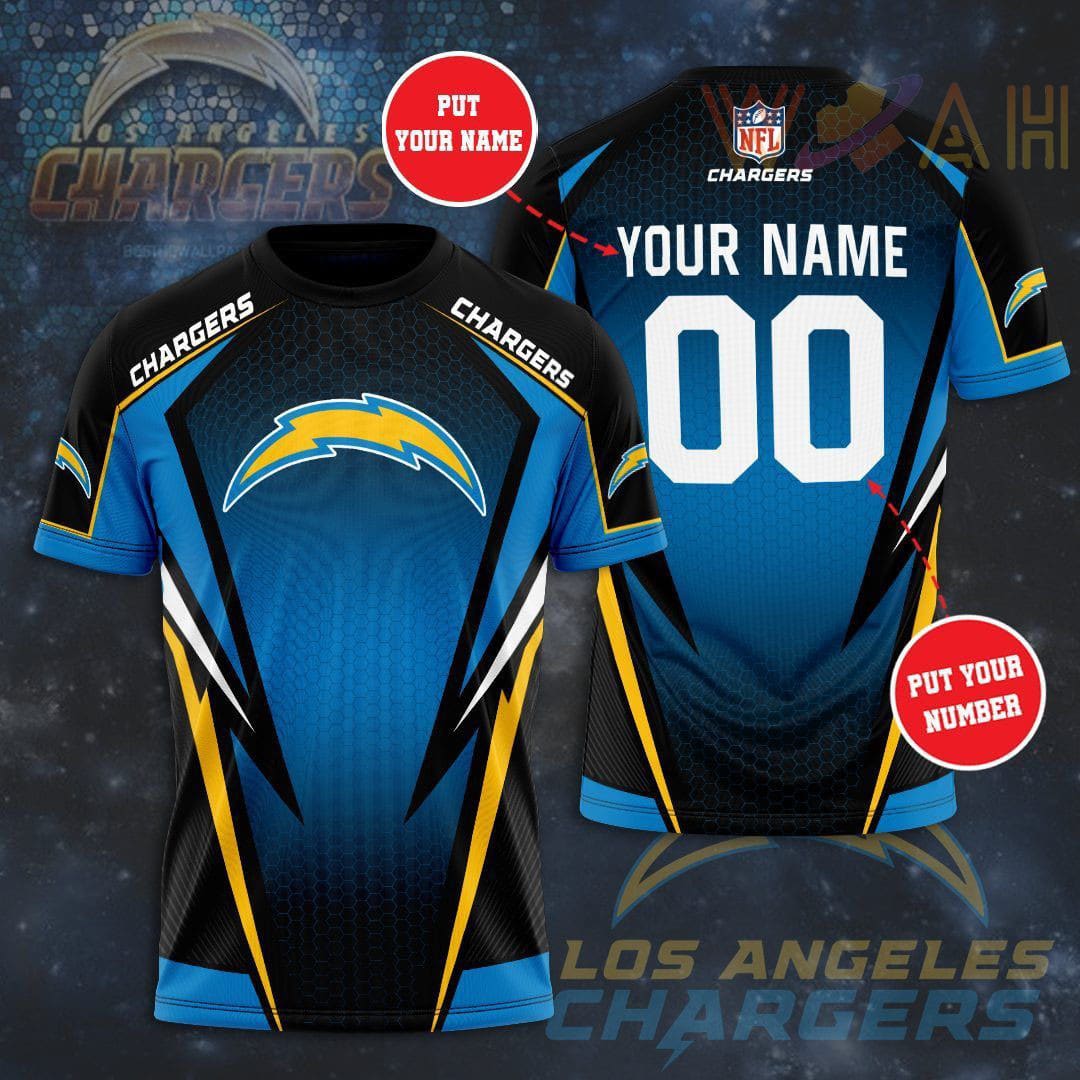 Los Angeles Chargers Personalized 3D T-shirt BG381