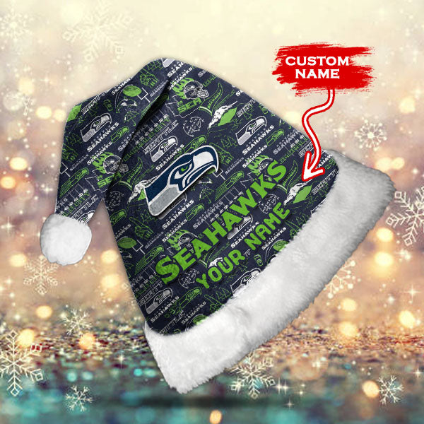 Seattle Seahawks Personalized Christmas Hat AZCRMHAT029