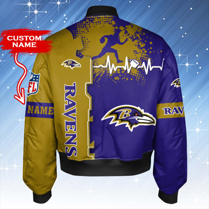 Baltimore Ravens Personalized Thick Bomber Jacket CSBBT144