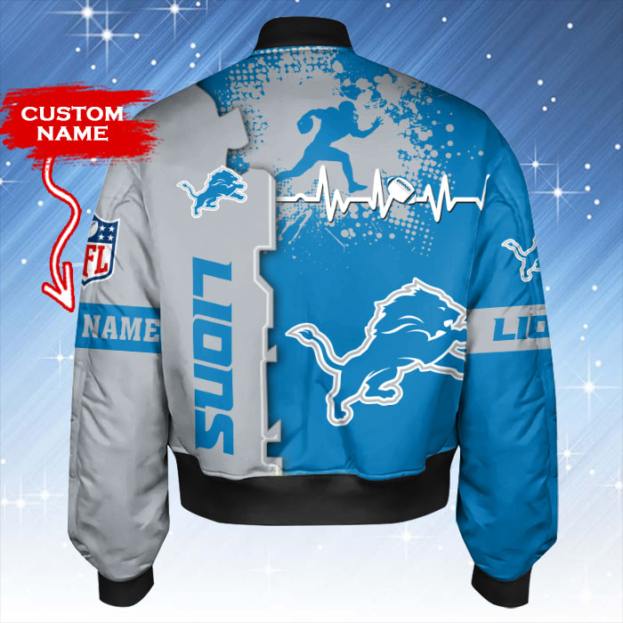Detroit Lions Personalized Thick Bomber Jacket CSBBT152