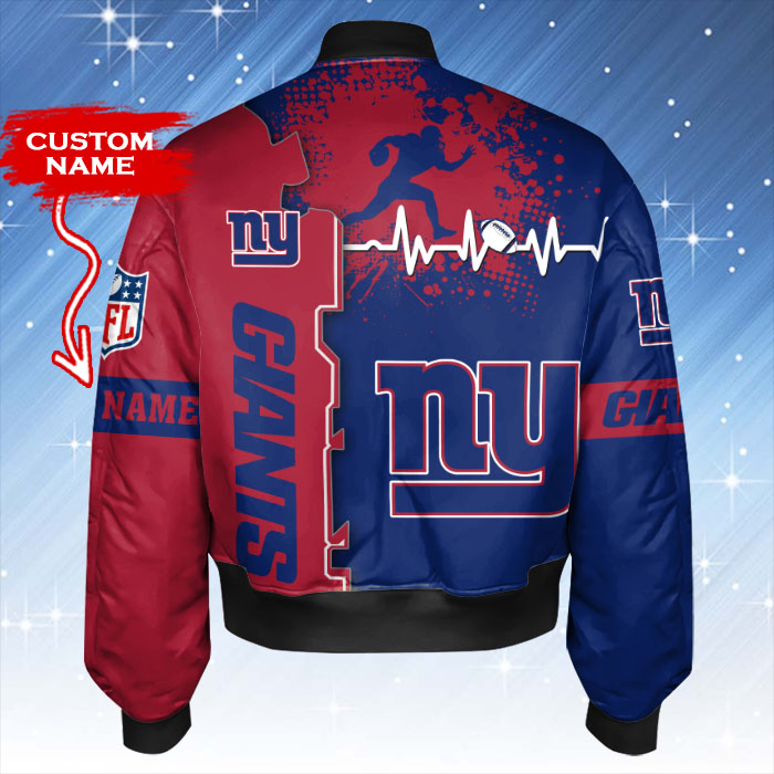 New York Giants Personalized Thick Bomber Jacket CSBBT165
