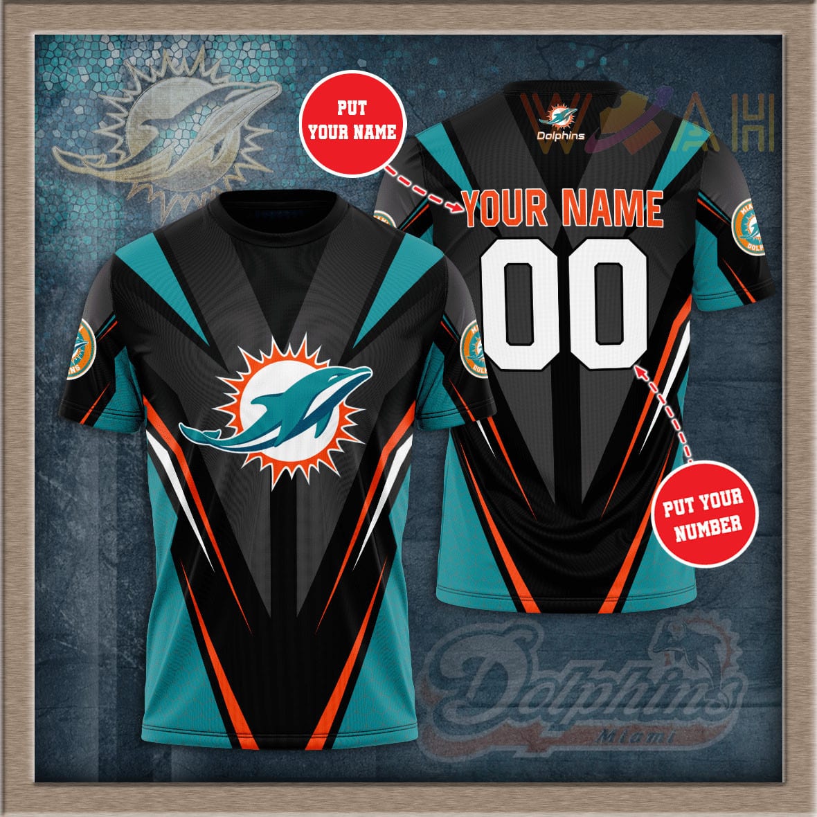 Miami Dolphins Personalized 3D T-shirt BG386