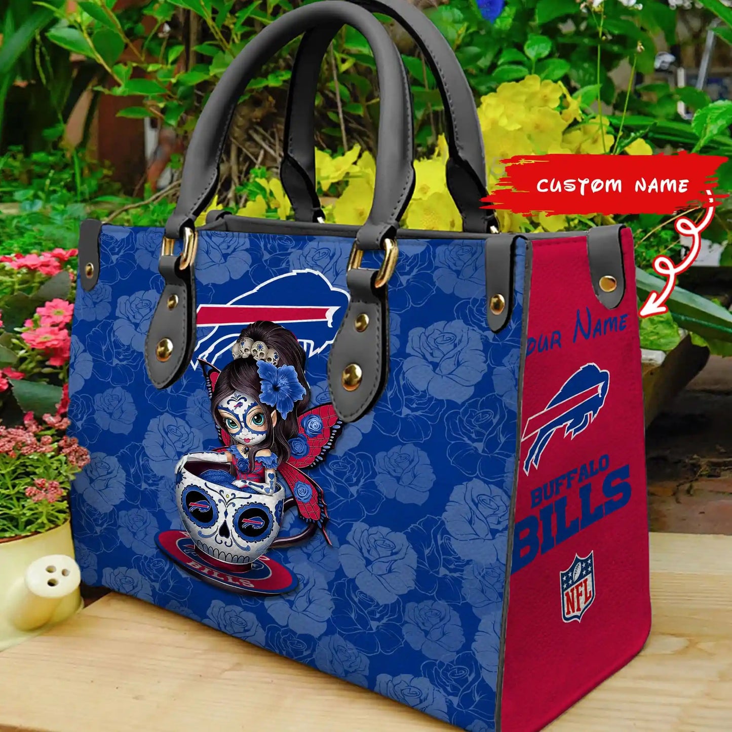Buffalo Bills Personalized Leather Hand Bag BB51