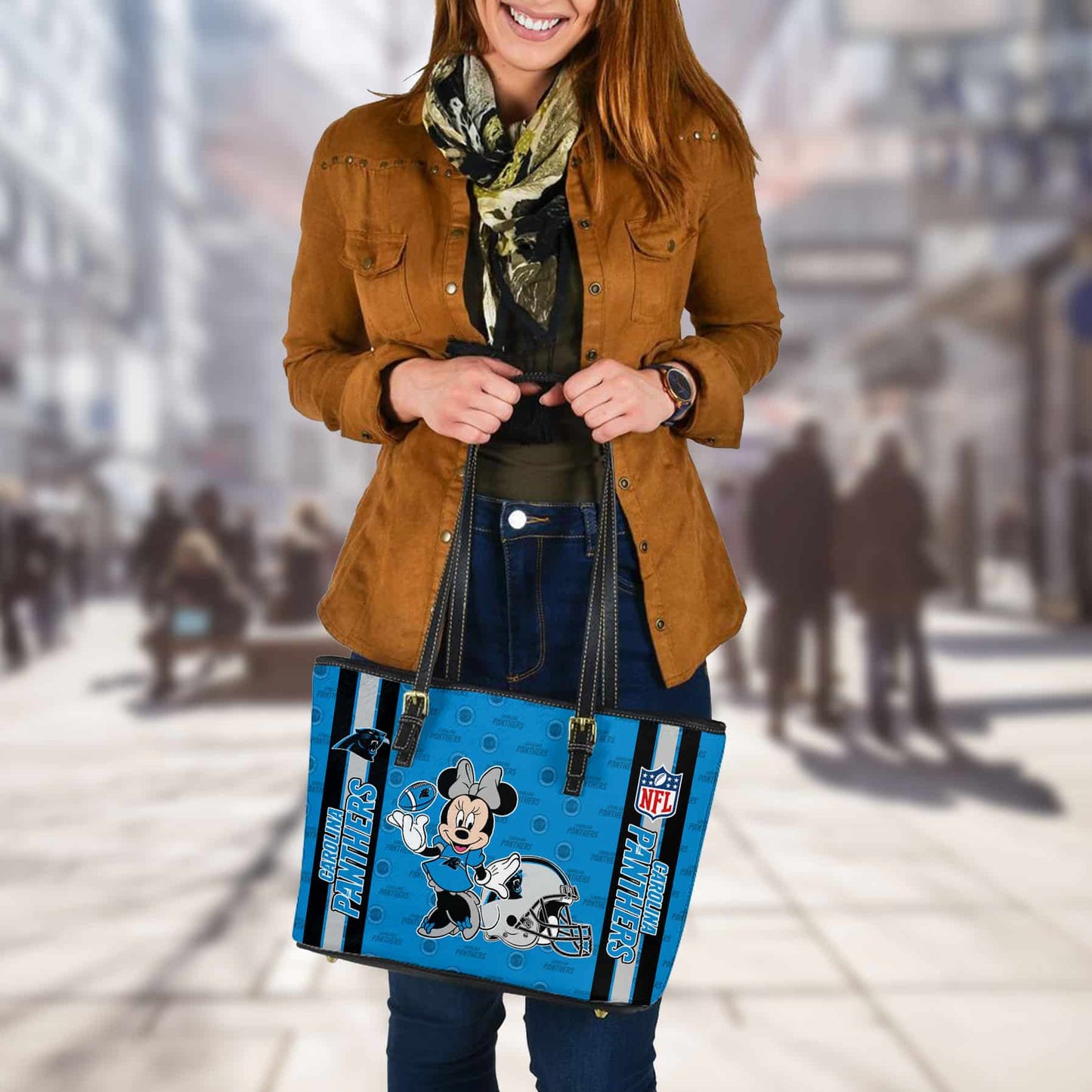 Carolina Panthers Women Leather Tote Hand Bag BB15